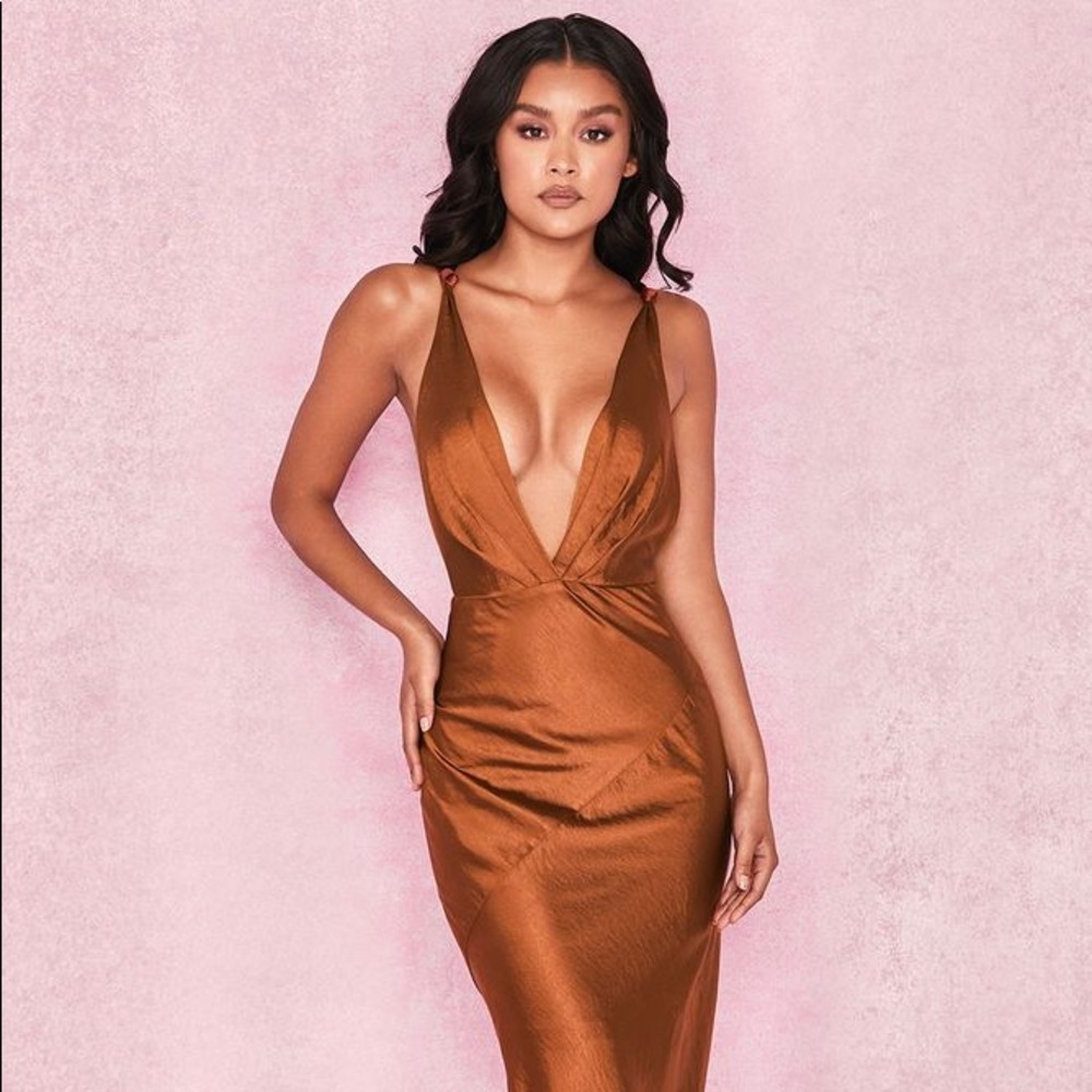 Gently used House of CB bronze dress